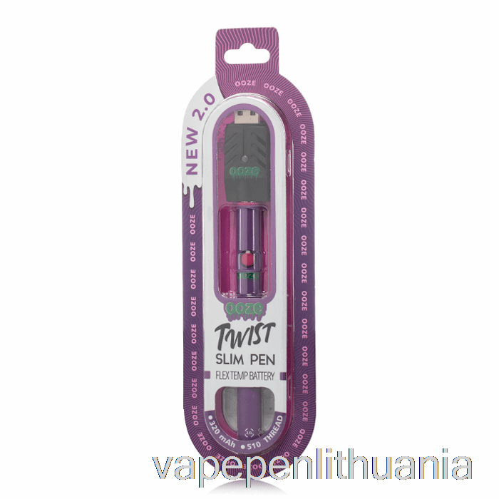 Ooze Slim Twist Pen 2.0 Flex Temp Baterija Ultra Purple Vape Skystis